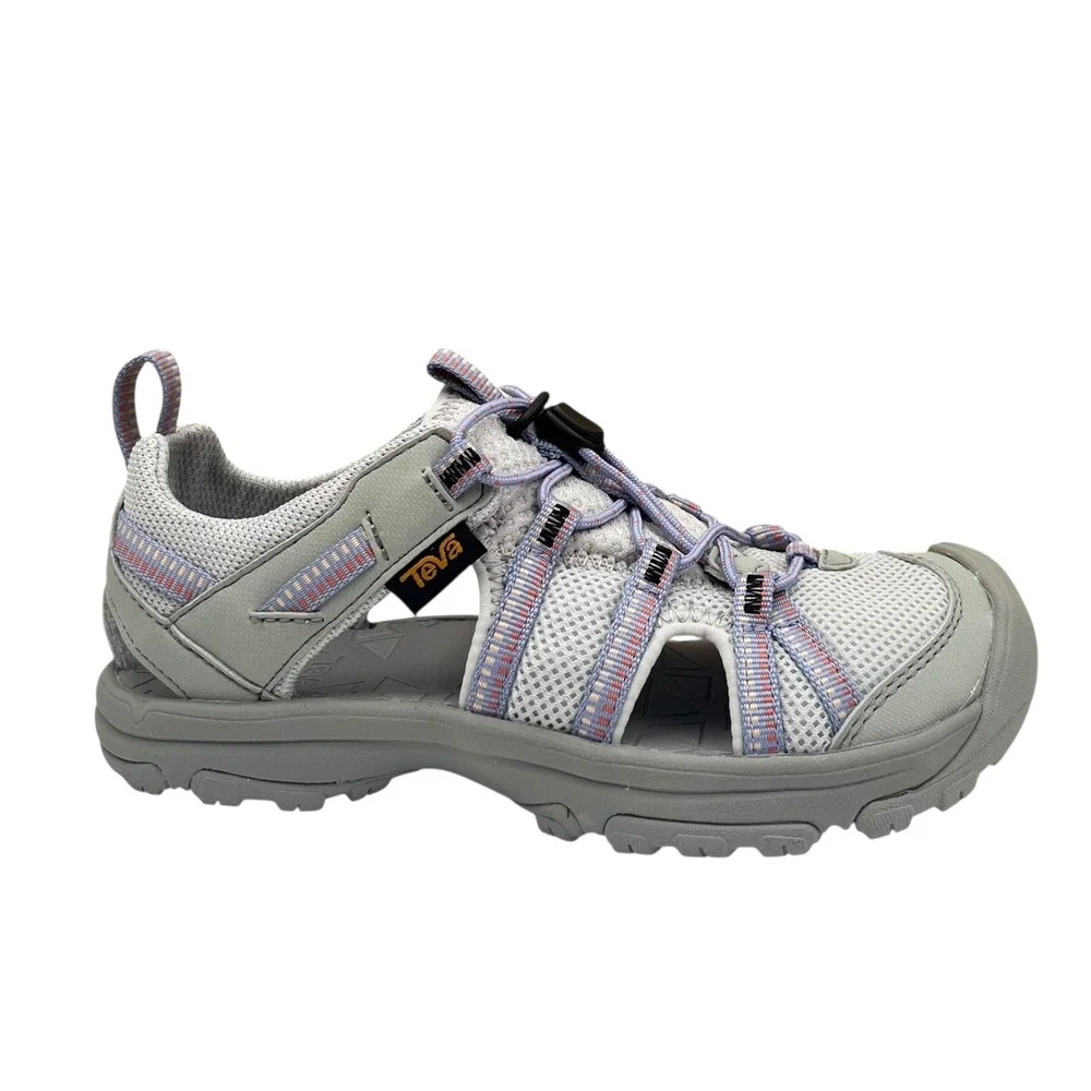 Teva Manatee Youth Girls Sport Sandals Size 1 Gray‎ Lavender Closed Toe Shoes